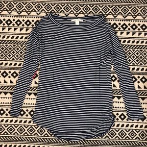 Navy and white stripe shirt